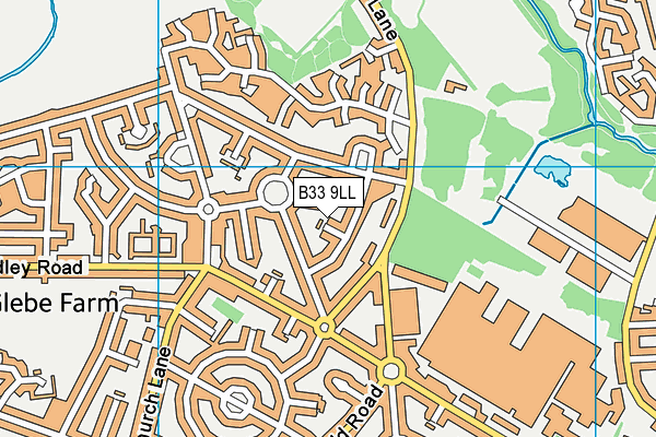 B33 9LL map - OS VectorMap District (Ordnance Survey)