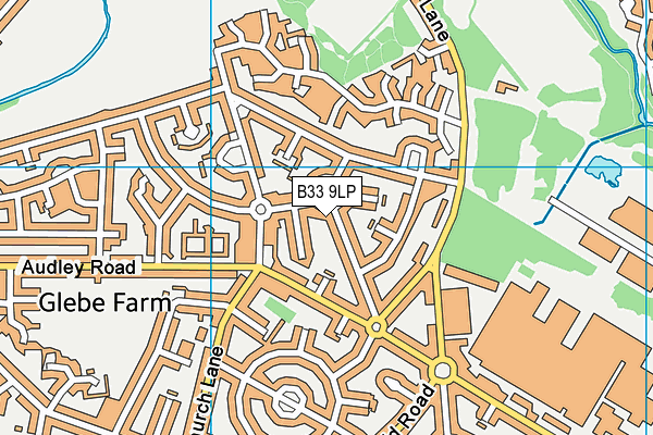B33 9LP map - OS VectorMap District (Ordnance Survey)