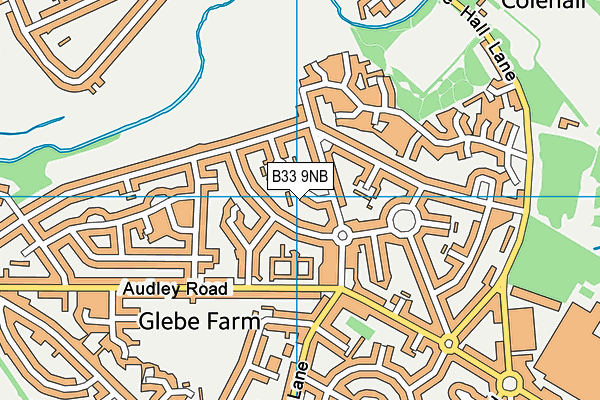 B33 9NB map - OS VectorMap District (Ordnance Survey)