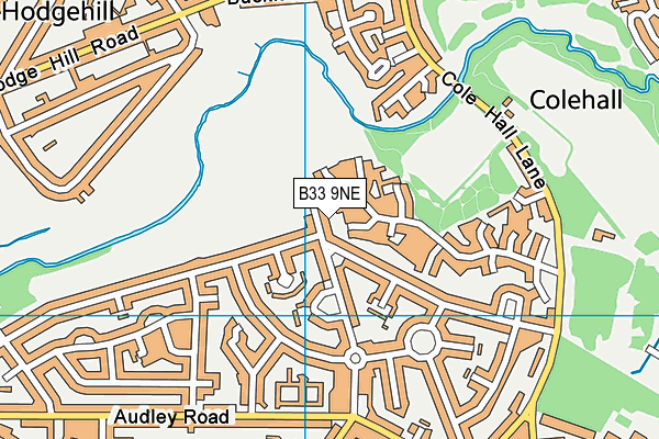 B33 9NE map - OS VectorMap District (Ordnance Survey)