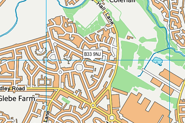 B33 9NJ map - OS VectorMap District (Ordnance Survey)