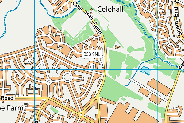 B33 9NL map - OS VectorMap District (Ordnance Survey)