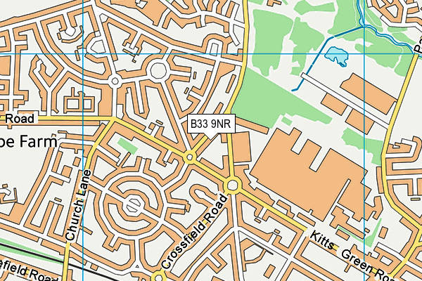 B33 9NR map - OS VectorMap District (Ordnance Survey)