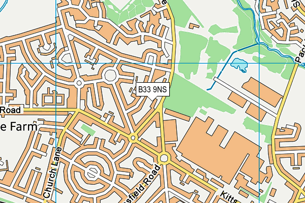 B33 9NS map - OS VectorMap District (Ordnance Survey)