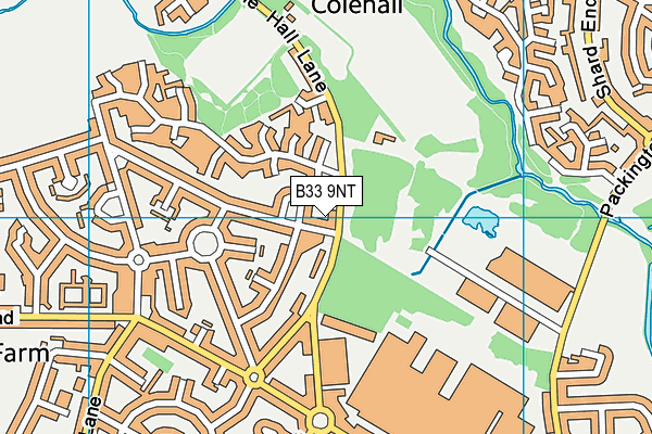 B33 9NT map - OS VectorMap District (Ordnance Survey)