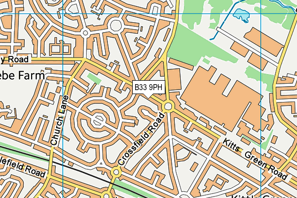 B33 9PH map - OS VectorMap District (Ordnance Survey)