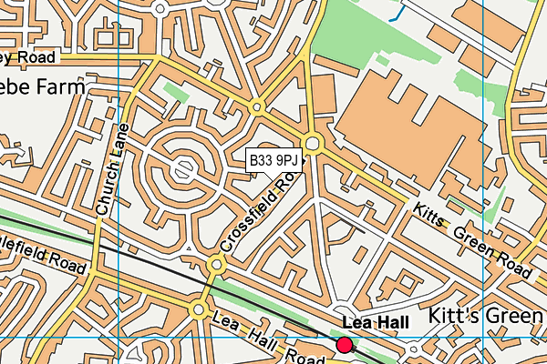 B33 9PJ map - OS VectorMap District (Ordnance Survey)