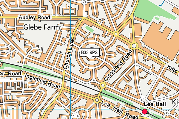 B33 9PS map - OS VectorMap District (Ordnance Survey)