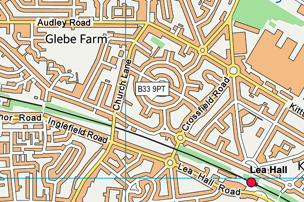B33 9PT map - OS VectorMap District (Ordnance Survey)