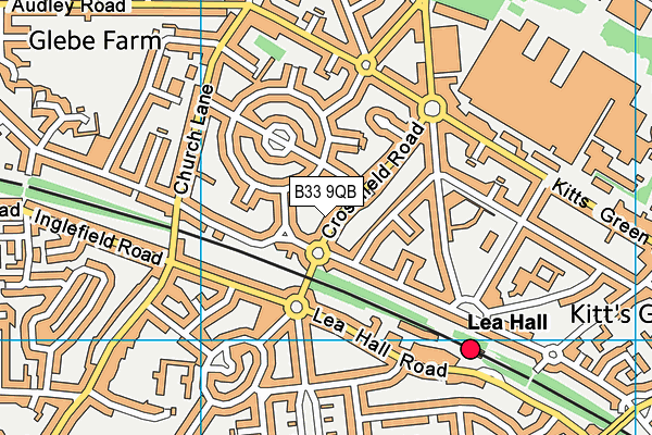 B33 9QB map - OS VectorMap District (Ordnance Survey)