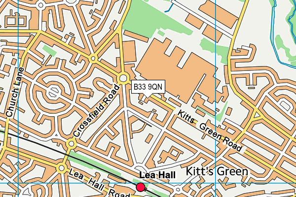 B33 9QN map - OS VectorMap District (Ordnance Survey)