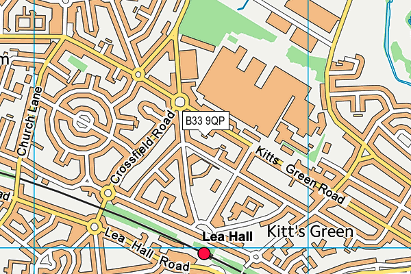 B33 9QP map - OS VectorMap District (Ordnance Survey)