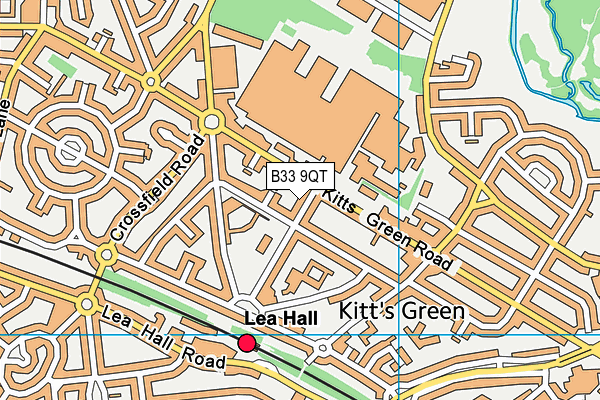 B33 9QT map - OS VectorMap District (Ordnance Survey)