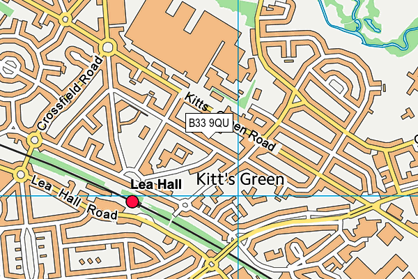 B33 9QU map - OS VectorMap District (Ordnance Survey)