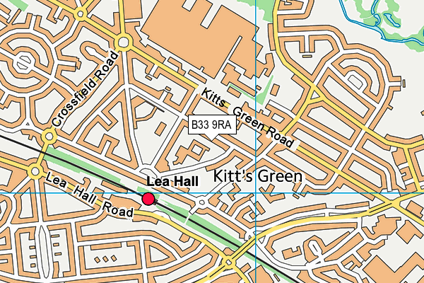 B33 9RA map - OS VectorMap District (Ordnance Survey)