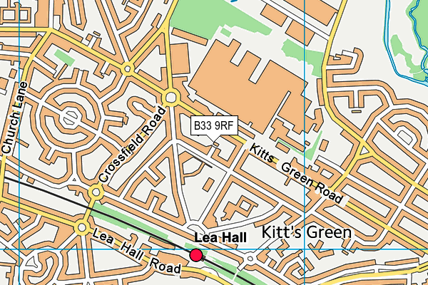 B33 9RF map - OS VectorMap District (Ordnance Survey)