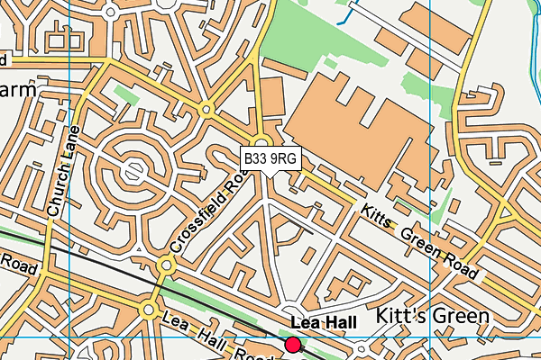 B33 9RG map - OS VectorMap District (Ordnance Survey)