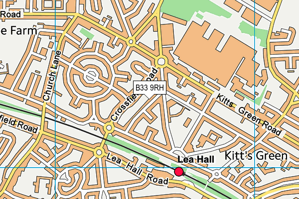 B33 9RH map - OS VectorMap District (Ordnance Survey)