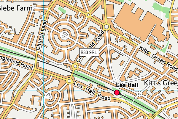 B33 9RL map - OS VectorMap District (Ordnance Survey)