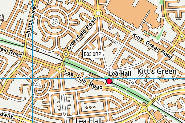 B33 9RP map - OS VectorMap District (Ordnance Survey)