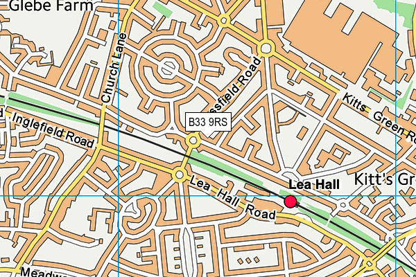 B33 9RS map - OS VectorMap District (Ordnance Survey)