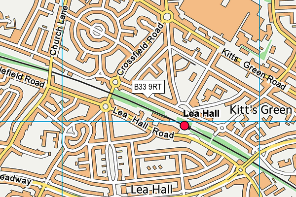 B33 9RT map - OS VectorMap District (Ordnance Survey)