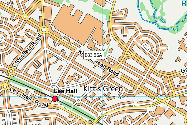 B33 9SA map - OS VectorMap District (Ordnance Survey)