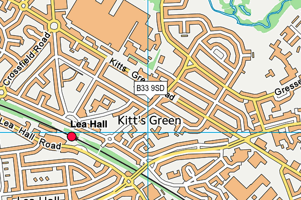 B33 9SD map - OS VectorMap District (Ordnance Survey)