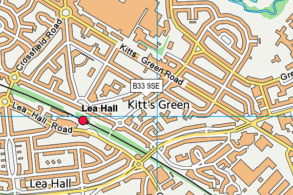 B33 9SE map - OS VectorMap District (Ordnance Survey)