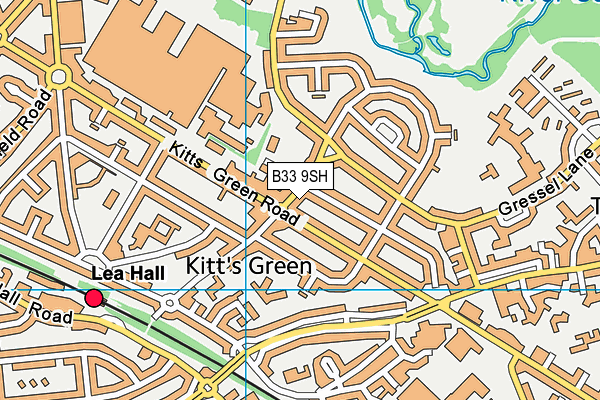 B33 9SH map - OS VectorMap District (Ordnance Survey)