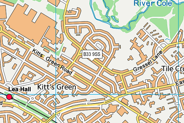 B33 9SS map - OS VectorMap District (Ordnance Survey)