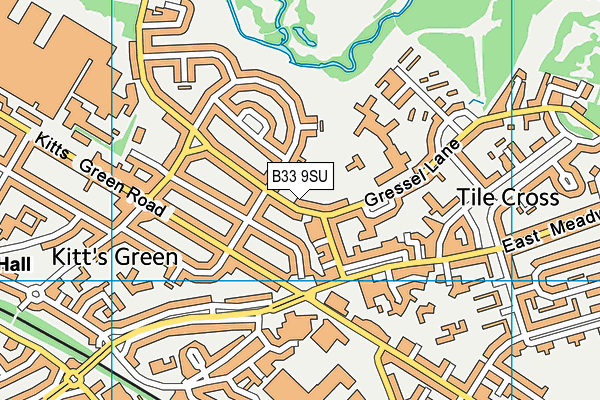 B33 9SU map - OS VectorMap District (Ordnance Survey)