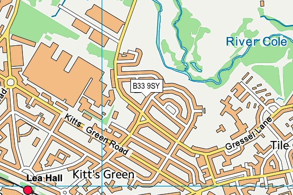 B33 9SY map - OS VectorMap District (Ordnance Survey)