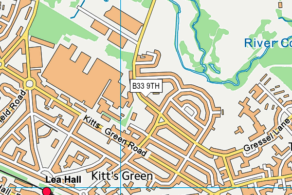 B33 9TH map - OS VectorMap District (Ordnance Survey)