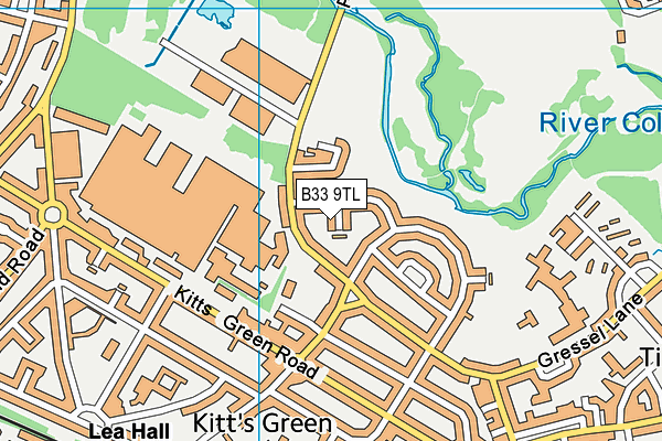 B33 9TL map - OS VectorMap District (Ordnance Survey)