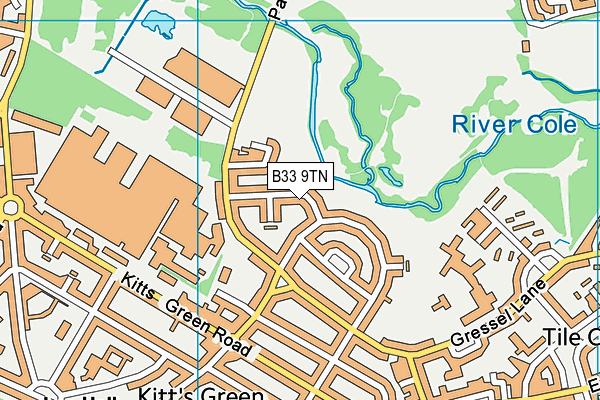 B33 9TN map - OS VectorMap District (Ordnance Survey)