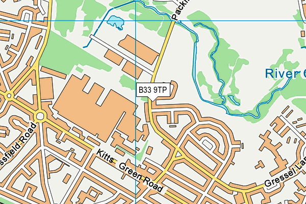 B33 9TP map - OS VectorMap District (Ordnance Survey)