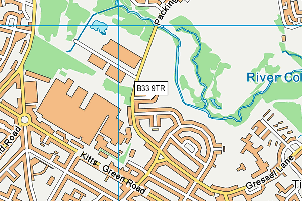 B33 9TR map - OS VectorMap District (Ordnance Survey)