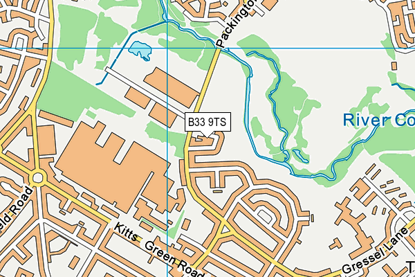 B33 9TS map - OS VectorMap District (Ordnance Survey)