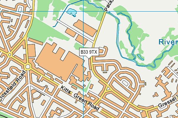 B33 9TX map - OS VectorMap District (Ordnance Survey)