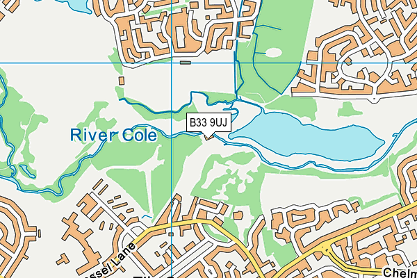 B33 9UJ map - OS VectorMap District (Ordnance Survey)