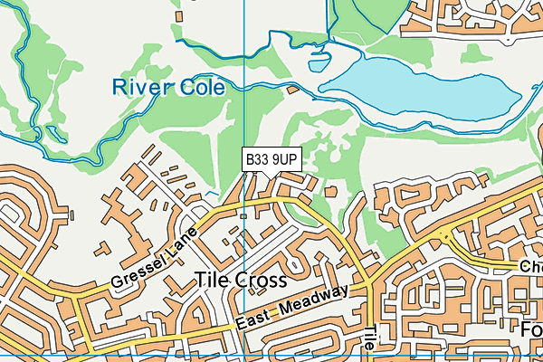 B33 9UP map - OS VectorMap District (Ordnance Survey)