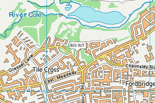 B33 9UT map - OS VectorMap District (Ordnance Survey)