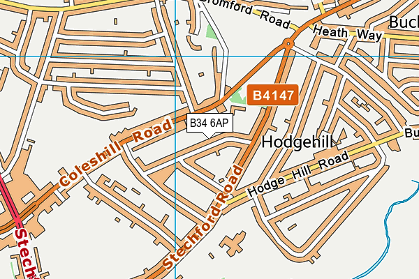 B34 6AP map - OS VectorMap District (Ordnance Survey)