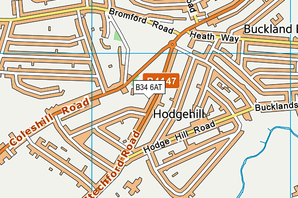 B34 6AT map - OS VectorMap District (Ordnance Survey)