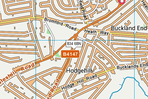 B34 6BN map - OS VectorMap District (Ordnance Survey)
