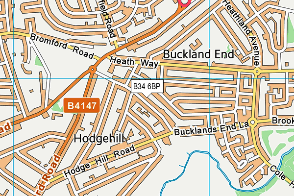 B34 6BP map - OS VectorMap District (Ordnance Survey)