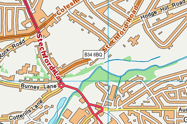 B34 6BQ map - OS VectorMap District (Ordnance Survey)