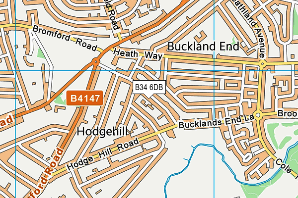B34 6DB map - OS VectorMap District (Ordnance Survey)
