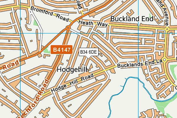 B34 6DE map - OS VectorMap District (Ordnance Survey)